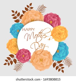 easy to edit vector illustration of floral greetings card design for Happy Mother's Day celebration