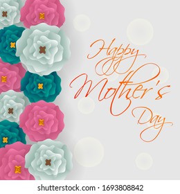 easy to edit vector illustration of floral greetings card design for Happy Mother's Day celebration