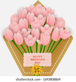 easy to edit vector illustration of floral greetings card design for Happy Mother's Day celebration
