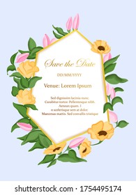 easy to edit vector illustration of floral design wedding invitation greetings card template background