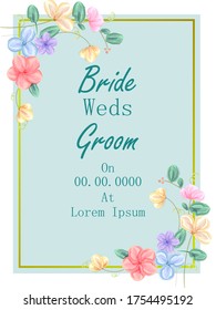 fácil de editar ilustración vectorial del diseño floral de fondo de la plantilla de la tarjeta de invitación de boda