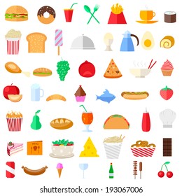 easy to edit vector illustration of food icons