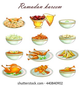 Easy To Edit Vector Illustration Of Food Icon For Ramadan Kareem