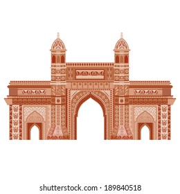 easy to edit vector illustration of Gateway of India  in floral design