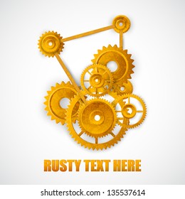 easy to edit vector illustration of gear mechanism