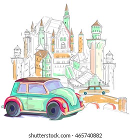 easy to edit vector illustration of Germany cityscape