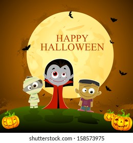 easy to edit vector illustration of ghost standing in Halloween night