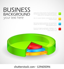 easy to edit vector illustration of glossy pie chart