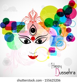 easy to edit vector illustration Goddess Durga for Happy Dussehra
