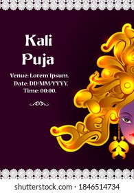 easy to edit vector illustration of Goddess Kali puja celebration during Diwali festival of India