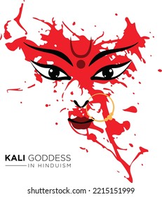 Fácil de editar ilustración vectorial de la celebración de la diosa Kali puja durante el festival Diwali de la India