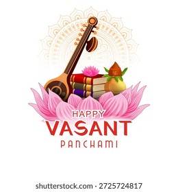 fácil de editar ilustração vetorial da Deusa Saraswati para vasant Panchami Puja da Índia