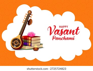 fácil de editar ilustração vetorial da Deusa Saraswati para vasant Panchami Puja da Índia