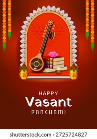fácil de editar ilustração vetorial da Deusa Saraswati para vasant Panchami Puja da Índia