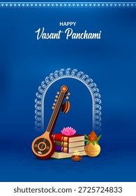 fácil de editar ilustração vetorial da Deusa Saraswati para vasant Panchami Puja da Índia