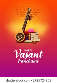 fácil de editar ilustração vetorial da Deusa Saraswati para vasant Panchami Puja da Índia