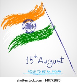 easy to edit vector illustration of Grungy Indian Wallpaper with flag