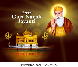 easy to edit vector illustration of Guru Nanak Jayanti, religious festival of Sikh