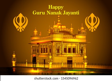 leicht zu bearbeiten Vektorgrafik von Guru Nanak Jayanti, religiöses Festival von Sikh