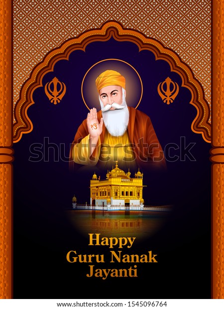 Easy Edit Vector Illustration Guru Nanak Stock Vector (Royalty Free ...