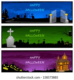 easy to edit vector illustration of Halloween banner