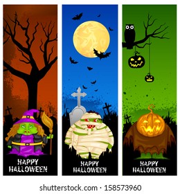 easy to edit vector illustration of Halloween banner