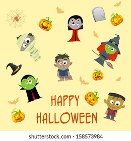 easy to edit vector illustration of Halloween patterned background