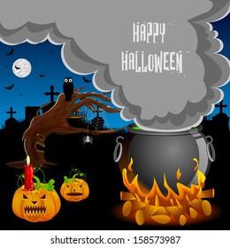 easy to edit vector illustration of Halloween background