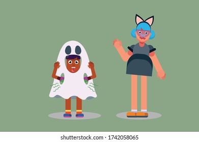 Fácil de editar ilustración vectorial del carácter de Halloween. Esta ilustración de carácter también puede utilizarse como pegatina.