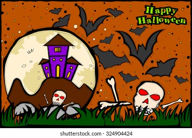 easy to edit vector illustration of Halloween background