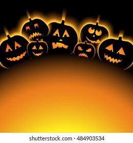 easy to edit vector illustration of Halloween Background with Pumpkin