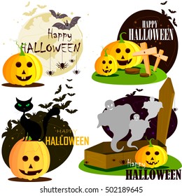 easy to edit vector illustration of Halloween theme background
