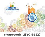 easy to edit vector illustration of Happy Republic Day of India tricolor background for 26 January