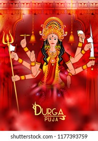 easy to edit vector illustration of Happy Durga Puja India festival holiday background