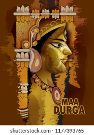 easy to edit vector illustration of Happy Durga Puja India festival holiday background