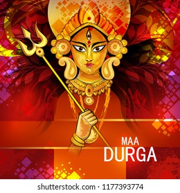 easy to edit vector illustration of Happy Durga Puja India festival holiday background