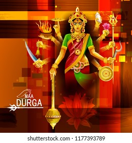 easy to edit vector illustration of Happy Durga Puja India festival holiday background