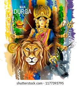 easy to edit vector illustration of Happy Durga Puja India festival holiday background