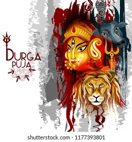 easy to edit vector illustration of Happy Durga Puja India festival holiday background