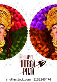 easy to edit vector illustration of Happy Durga Puja India festival holiday background
