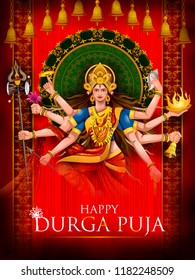 easy to edit vector illustration of Happy Durga Puja India festival holiday background easy to edit vector illustration of Happy Durga Puja India festival holiday background