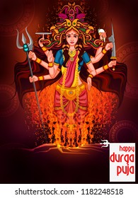 easy to edit vector illustration of Happy Durga Puja India festival holiday background