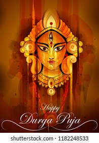 Easy Edit Vector Illustration Happy Durga Stock Vector (Royalty Free ...