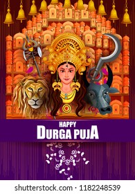 easy to edit vector illustration of Happy Durga Puja India festival holiday background