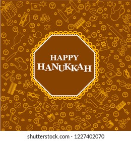 easy to edit vector illustration of Happy Hanukkah for Israel Festival of Lights celebration