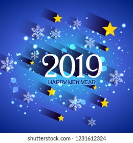 easy to edit vector illustration of Happy New Year 2019 wishes seasonal greeting background