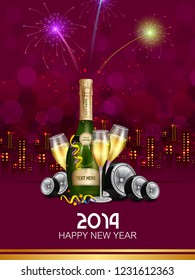 easy to edit vector illustration of Happy New Year 2019 wishes seasonal greeting background