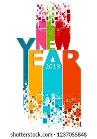 easy to edit vector illustration of Happy New Year 2019 wishes seasonal greeting background