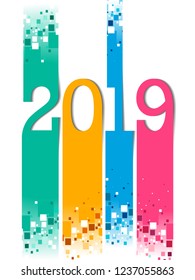 easy to edit vector illustration of Happy New Year 2019 wishes seasonal greeting background