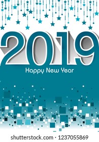 easy to edit vector illustration of Happy New Year 2019 wishes seasonal greeting background